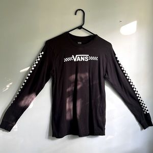 Small black and white Checkered vans long sleeve